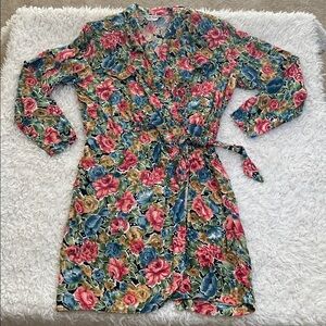 Vintage S.Roberts Floral Dress Shoulder Pads Summer Retro